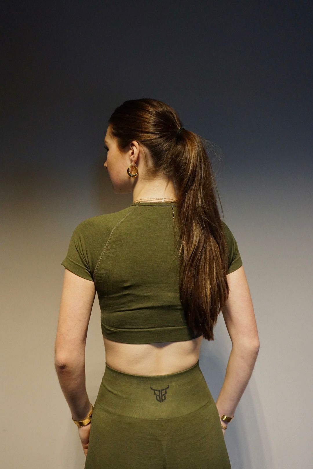 Seamless Short sleeve set - Olive green