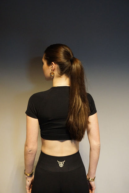 Seamless Short sleeve set - Black